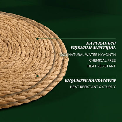 13 in round Woven Placemats Plate Chargers Set of 12, Boho Farmhouse Rustic Woven Place Mats for Kitchen Dining Party Table Decor, Rattan Wicker Table Mats Jute Braided Chargers for Dinner Plates8