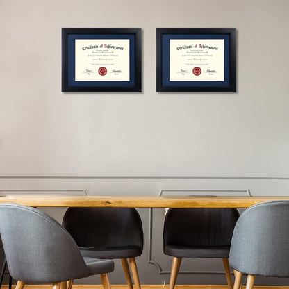 Certificate Frames 8.5 X 11 Black, Fits Diploma 8.5 X 11 with Blue Mat or 11X14 without Mat, Shatter Resistant Glass, Document Degree Picture Award Frame for Tabletop or Wall Display7