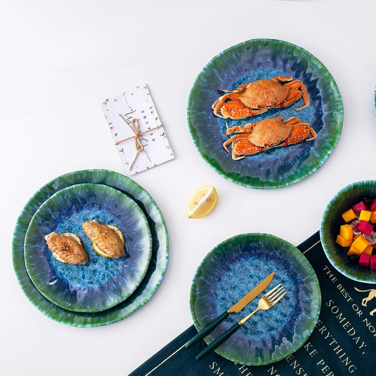 melamine-dinnerware-set-12-pcs-teal-turquoise-tableware-plates-bowls-blue-green-dishwasher-safe-not-microware-not-oven