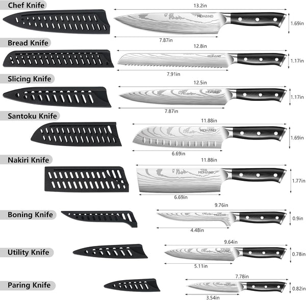 Chef Knife Set with Roll Bag, Sharp Professional Chef Knives Set | High Carbon Stainless Steel 18PCS Kitchen Knife Set with Sharpener, Ergonomic Handle, Kitchen & Home Cooking, Dishwasher Safe2
