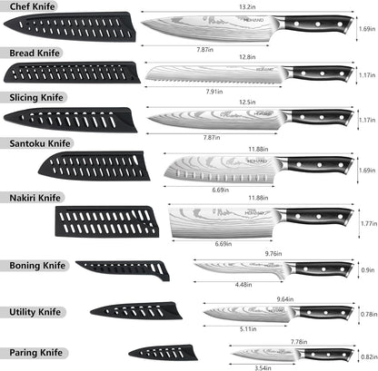Chef Knife Set with Roll Bag, Sharp Professional Chef Knives Set2