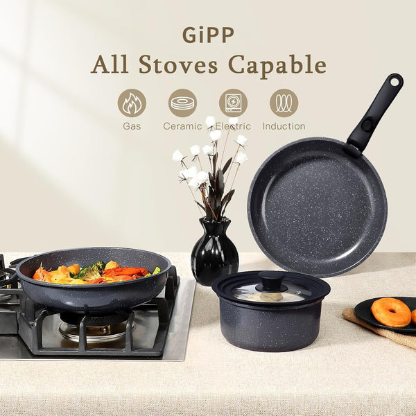 Ceramic Pots and Pans Set Non Stick, Nonstick Detachable Handle Cookware Sets, Healthy Non Toxic PFAS PFOA & PTFE Free, Dishwasher ＆Oven Safe, Induction Kitchen Pot and Pan, 8 Piece Grey6