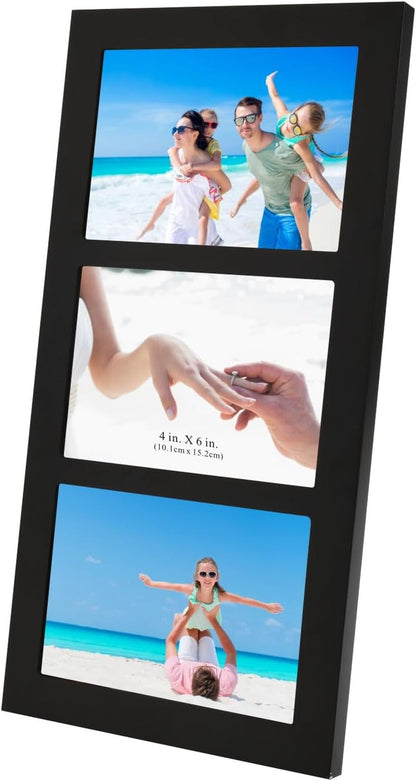 Collage Picture Frame Black Wood 4X6 3-Opening 1 Pack7