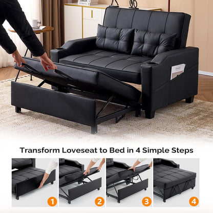 Convertible Loveseat Sleeper Sofa Bed, Pullout Couch for Living Room7