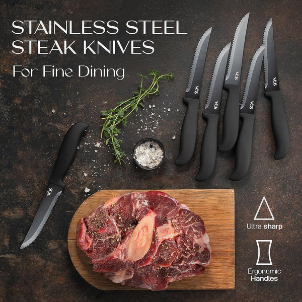 Ceramic Knife Set with Block - 13-Piece Ceramic Knives Set for Kitchen, Includes Chef, Santoku, Bread Knives, Steak Knives, Peeler & Elegant Wooden Block - Ultra-Sharp, Dishwasher Safe,Lightweight3