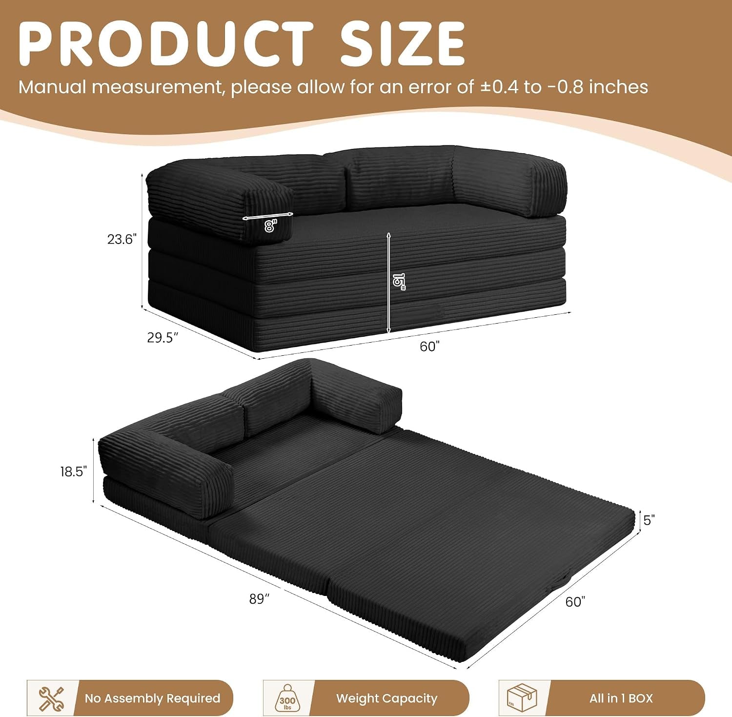 convertible-sofa-bed-queen-5-in-1-tri-fold-boneless-couch-with-removable-armrests-handle-corduroy-futon-sleeper-sofa-floor-folding-mattress-pull-out-bed-for-small-space-living-room-bedroom-black