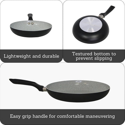 12 Inch Premier Cera Aluminum Speckled Gray Ceramic Fry Pan | Ideal for Pan Frying2