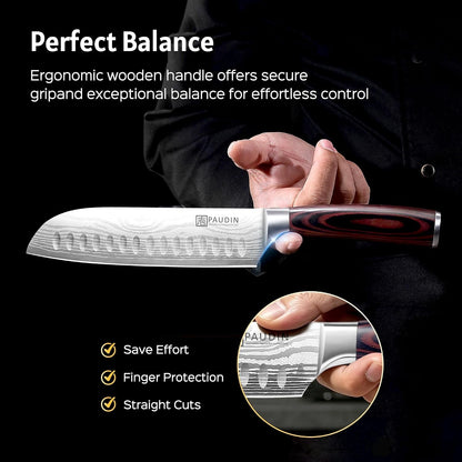Santoku Knife Chef Knife, Ultra Sharp 7" Kitchen Knife for Cooking7