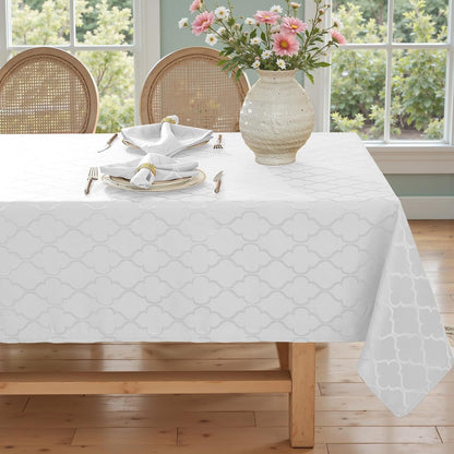 Tablecloth Rectangle, Jacquard, 52" X 70", White3