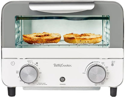 Mini Toaster Oven, 750W, BC-5629W, White | Compact Countertop Oven for Dorms, Rvs, Apartments, 7-Liter Capacity, Adjustable Timer, Includes Baking Tray & Rack1
