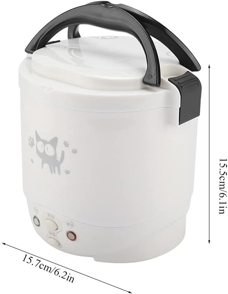 mini-rice-cooker-12v-electric-lunch-box-portable-travel-cooker-for-car-multifunctional-electric-food-steamer-fast-cooking-fully-automatic-non-stick-pot-for-travel-camping-white