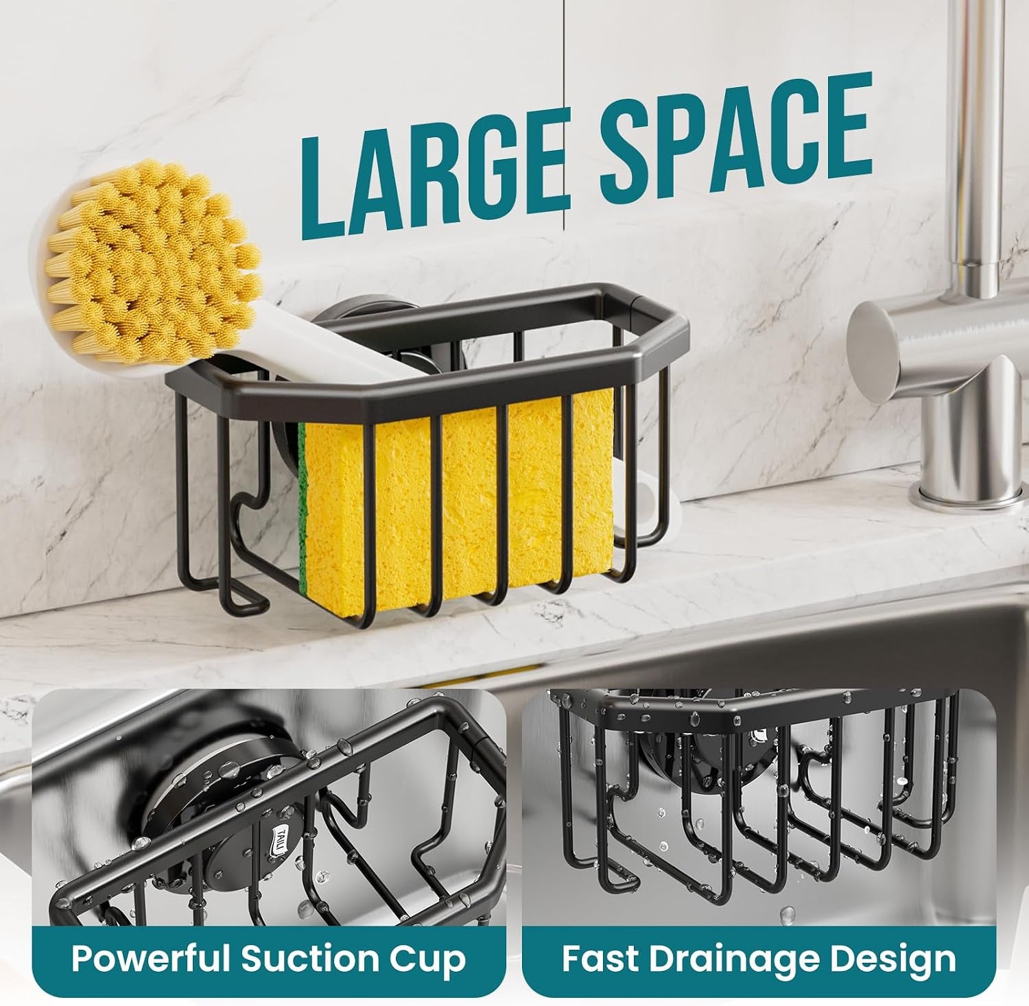 sponge-holder-for-kitchen-sink-with-strong-suction-cup-black