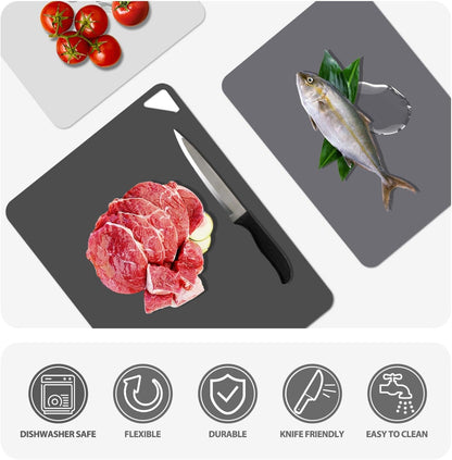 Flexible Plastic Cutting Boards Mats for Kitchen, Flexible Non Slip Cutting Mat, Thin Cutting Sheets, BPA Free, Dishwasher Safe, Multi Sizes5