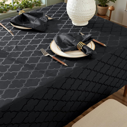 Black Tablecloth Rectangle, Jacquard, 52" X 70"4