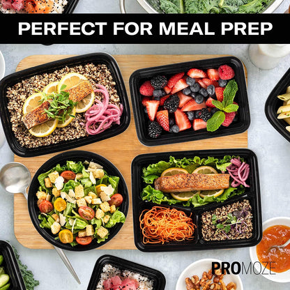 50-Pack Reusable Meal Prep Containers Microwave Safe Food Storage Containers with Lids, 28 Oz - 1 Compartment Take Out Disposable Plastic Bento Lunch Box to Go, BPA Free - Dishwasher & Freezer Safe9