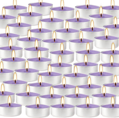 Purple Lavender Scented Tealight Candles - Giant 100 Pack Candles -Smokeless, 4 Hour Burn - Gift Set for Valentine'S Day, Christmas, Weddings Centerpiece & Home Decor7