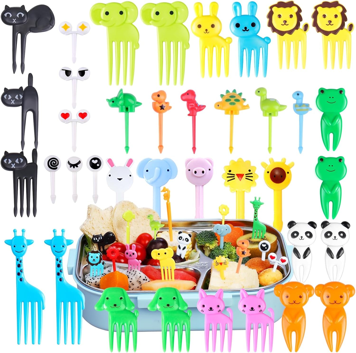 150pcs-animal-food-picks-for-kids-cute-cartoon-bento-lunch-box-accessories-fun-kids-food-picks-reusable-fruit-toothpicks-kids-lunchbox-accessories-decorations-for-toddlers-boys-girls-bpa-free