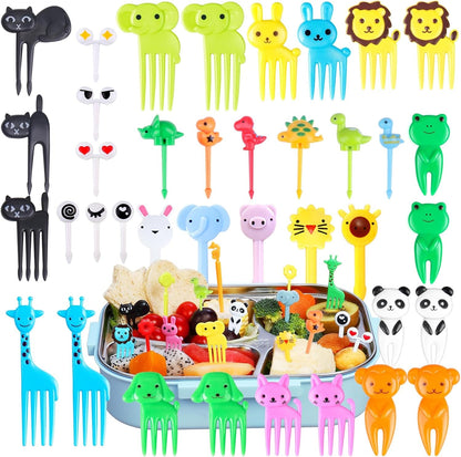 150PCS Animal Food Picks for Kids, Cute Cartoon Bento Lunch Box Accessories | Fun Kids Food Picks, Reusable Fruit Toothpicks, Kids Lunchbox Accessories Decorations for Toddlers, Boys & Girls, Bpa-Free1