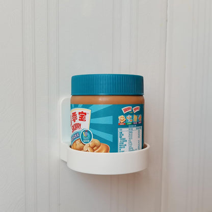 Adhesive Plastic round Floating Shelf Stick on Wall Mounted Cup Holder Shower Organizer Caddy Bottle Racks (2Pcs)4