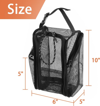 Mesh Shower Caddy Toiletry Organizer Hanging Shower Tote Bag, Quick Dry Shower Organizer Portable Bath Bag with Durable Zippers & Side Pockets for Travel, Gym, Swimming, Beach and Camp2