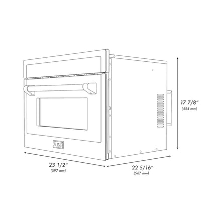 ZLINE Autograph Edition 24" 1.6 Cu Ft. Built-In Convection Microwave Oven in Black Stainless Steel and Gold Accents9