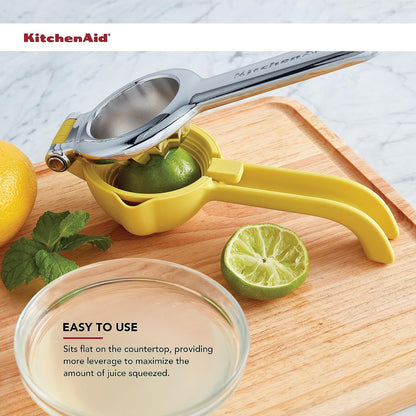 Kitchenaid Citrus Juice Press Squeezer for Lemons and Limes with Seed Catcher and Pour Spout, Lemon, 8 Inch4