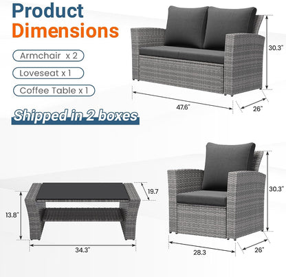 Patio Furniture Set, Wicker Outdoor Furniture for All Weather1