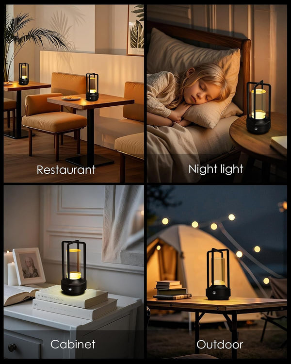 Set of 2 Cordless Table Lamps Rechargeable Desk Lamps Black6