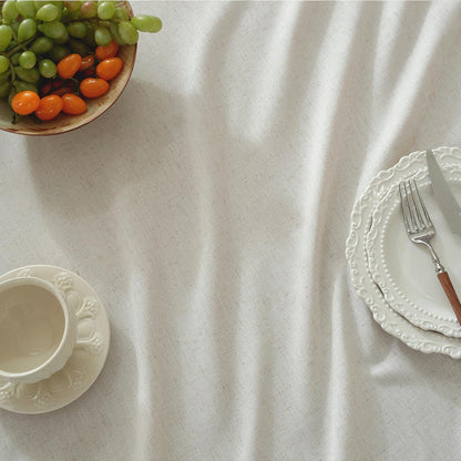 Rectangle Natural Flax Linen Solid Color Tablecloth, Spring Stain Resistant & Shrink-Proof Undyed Table Cloth, Farmhouse Style Tabletop for Dining Wedding and Outdoor (70" X 52" (Rectangular))6