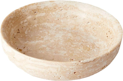 Travertine Decorative Bowls for Home Decor, Natural Stone Centerpiece Fruit & Key Bowl, Modern Organic Catch-All for Kitchen Counter, Entryway & Coffee Table1