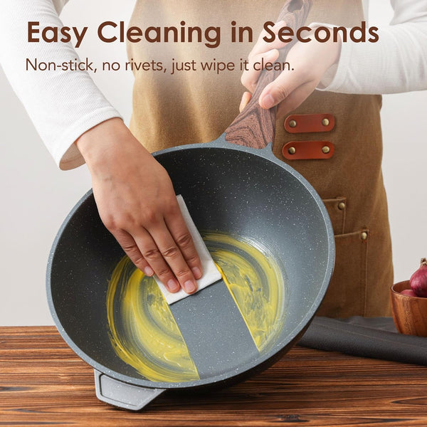 Nonstick Wok Pan with Lid 11Inch, Healthy Stir-Fry Pan Chef'S Pan | Induction Cookware, Swiss Granite Coating, Even & Fast Heating, Non Stick Frying Pan Skillet, Stay-Cool Handle, PFOA Free6
