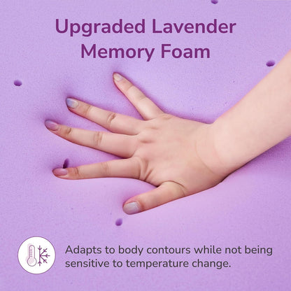 4 Inch Twin XL Lavender Infusion Memory Foam Mattress Topper | Ventilated & Pressure Relieving, Certipur-Us Certified, Medium Firm Topper for Relaxing Sleep in a Box, 38"X80"4