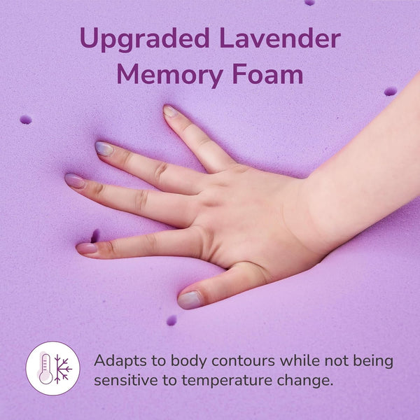 4 Inch Twin XL Lavender Infusion Memory Foam Mattress Topper | Ventilated & Pressure Relieving, Certipur-Us Certified, Medium Firm Topper for Relaxing Sleep in a Box, 38"X80"4