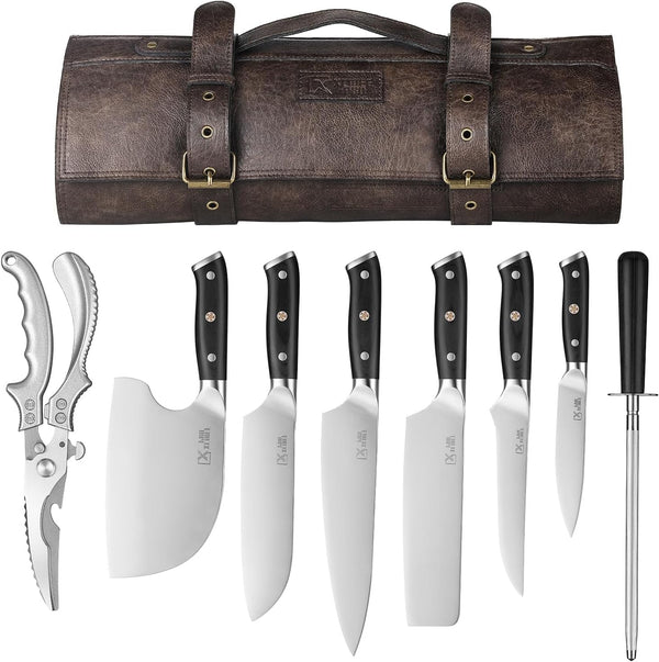 Chef Knife Set with Bag, Hand Forged High Carbon Steel Kitchen Knife Set1