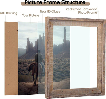 Rustic 11X14 Picture Frame, Reclaimed Barnwood Photo Frame for Wall Decor5