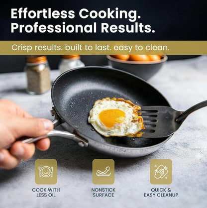 Haptiq Stainless Steel-Aluminum 8 and 10.25 Inch 2-Piece Fry Pan Set2