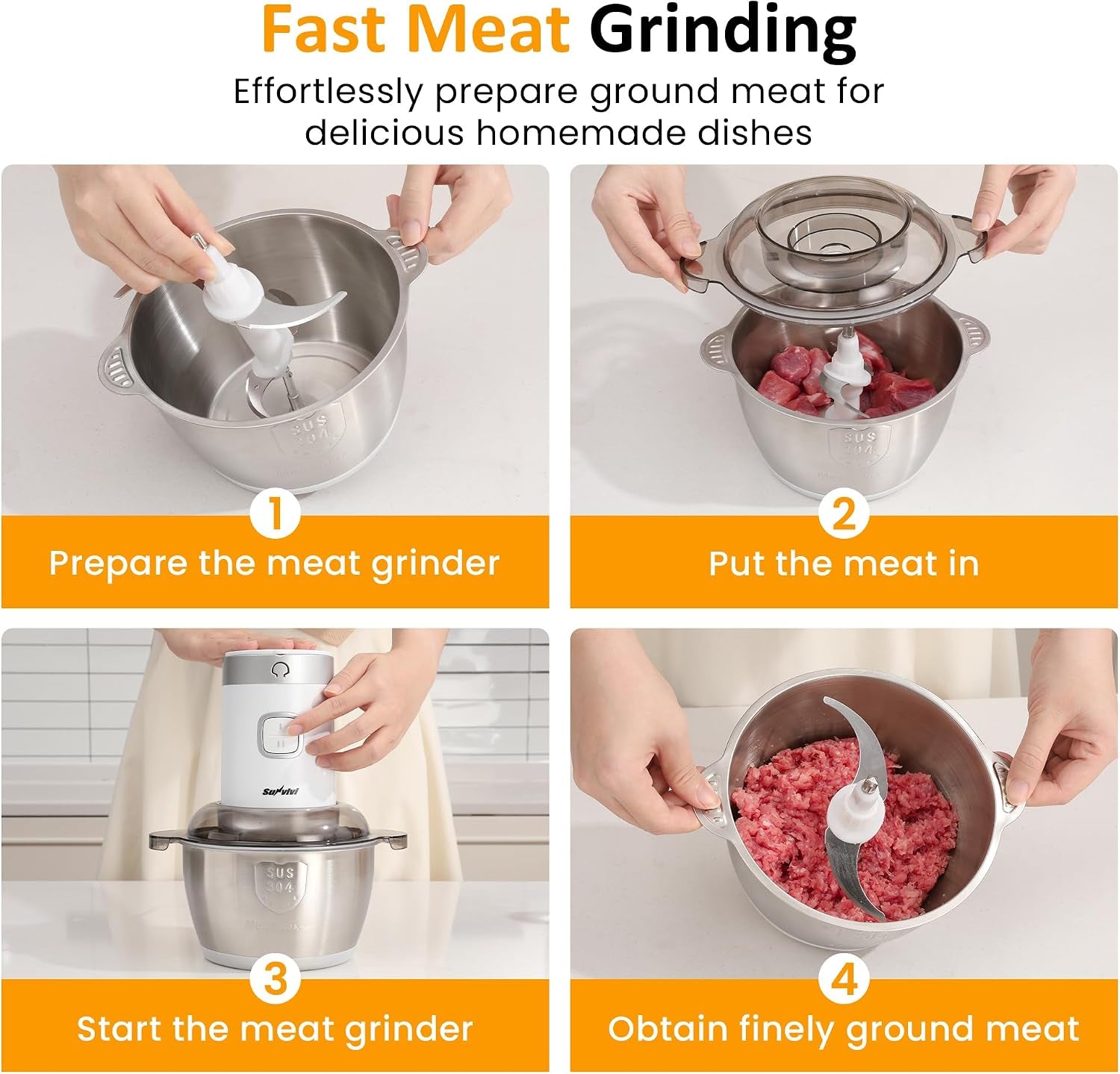 4-in-1-food-processor-350w-electric-meat-grinder-2-bi-layer-4-blades-1-8l-stainless-steel-bowl-juicer-coffee-grinder-garlic-peeler-vegetable-chopper-2-speed-150-350ml-cups-white