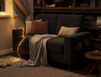 Loveseat Sofa 53" Small Couches for Small Spaces 2 Seater Mini Couch for Bedroom Dark Grey Comfy Modern Love Seat for Apartment Office Living Room3
