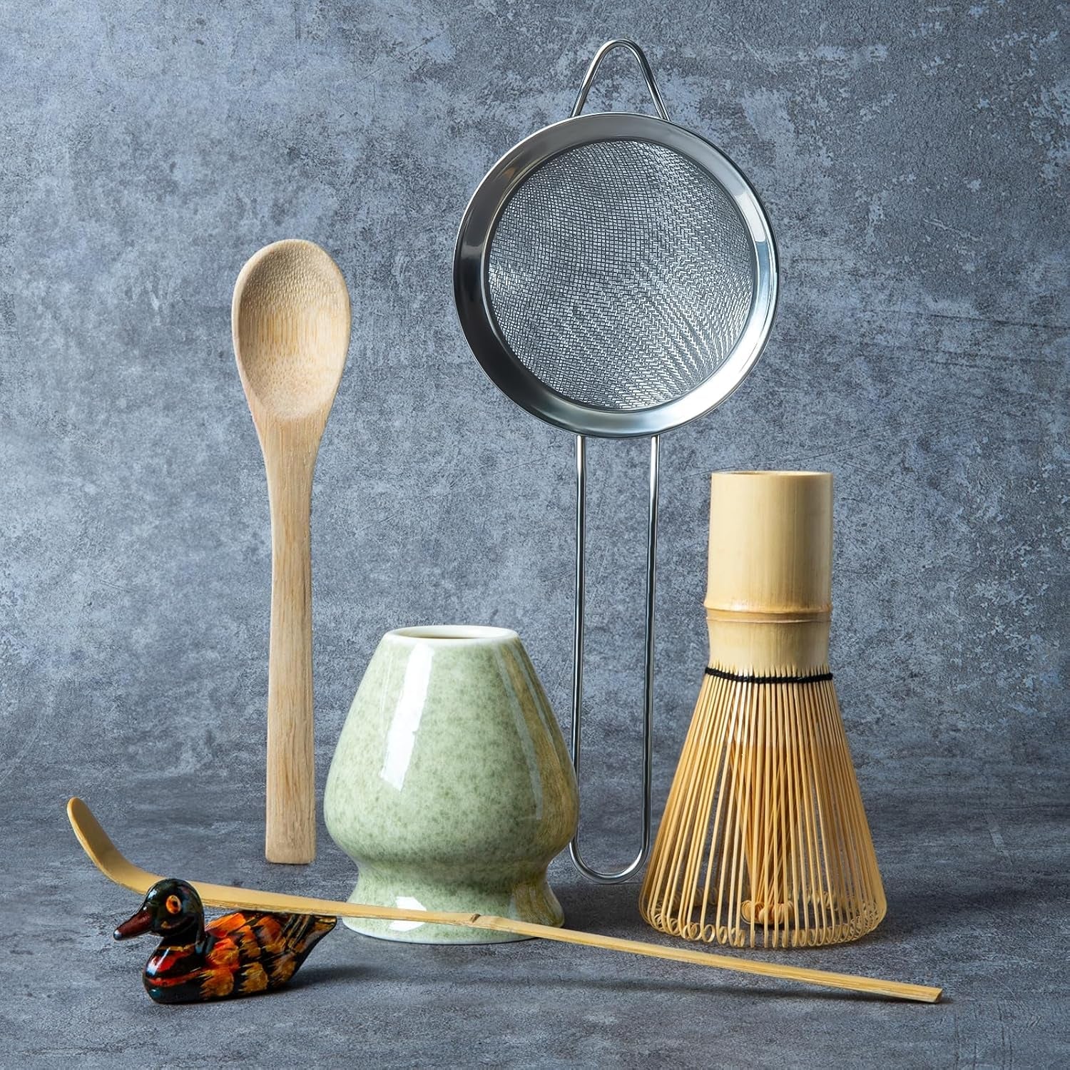 matcha-whisk-set-matcha-making-kit-whisk-chasen-holder-ceramic-whisk-holder-mottled-green-bamboo-scoop-powder-starter-sifter-spoon-japanese-tea-tools-for-ceremony-gift