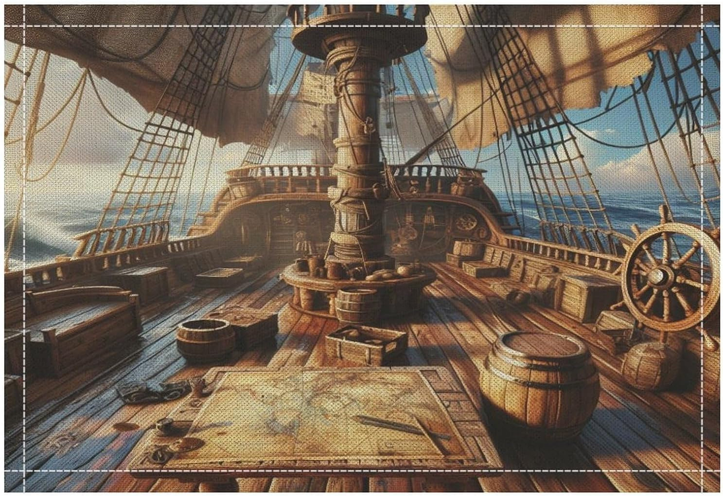 pirate-ship-placemat-set-ocean-sailing-adventure-nautical-pattern-decor-linen-table-mats-for-dining-room-kitchen-party-cafe-banquet-wedding-decor-18-l-x-12-w-2-pcs