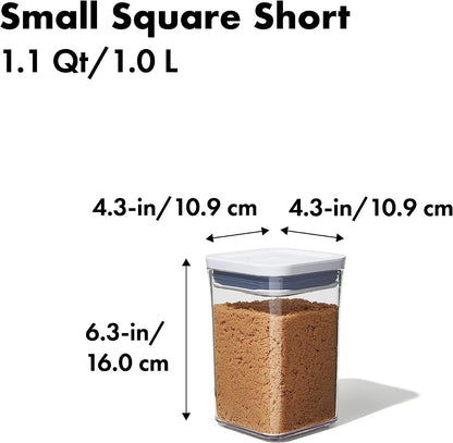 OXO Good Grips POP Container - Airtight Food Storage - Small Square Short 1.1 Qt Ideal for 1 Lb of Brown Sugar or Confectioner'S Sugar2