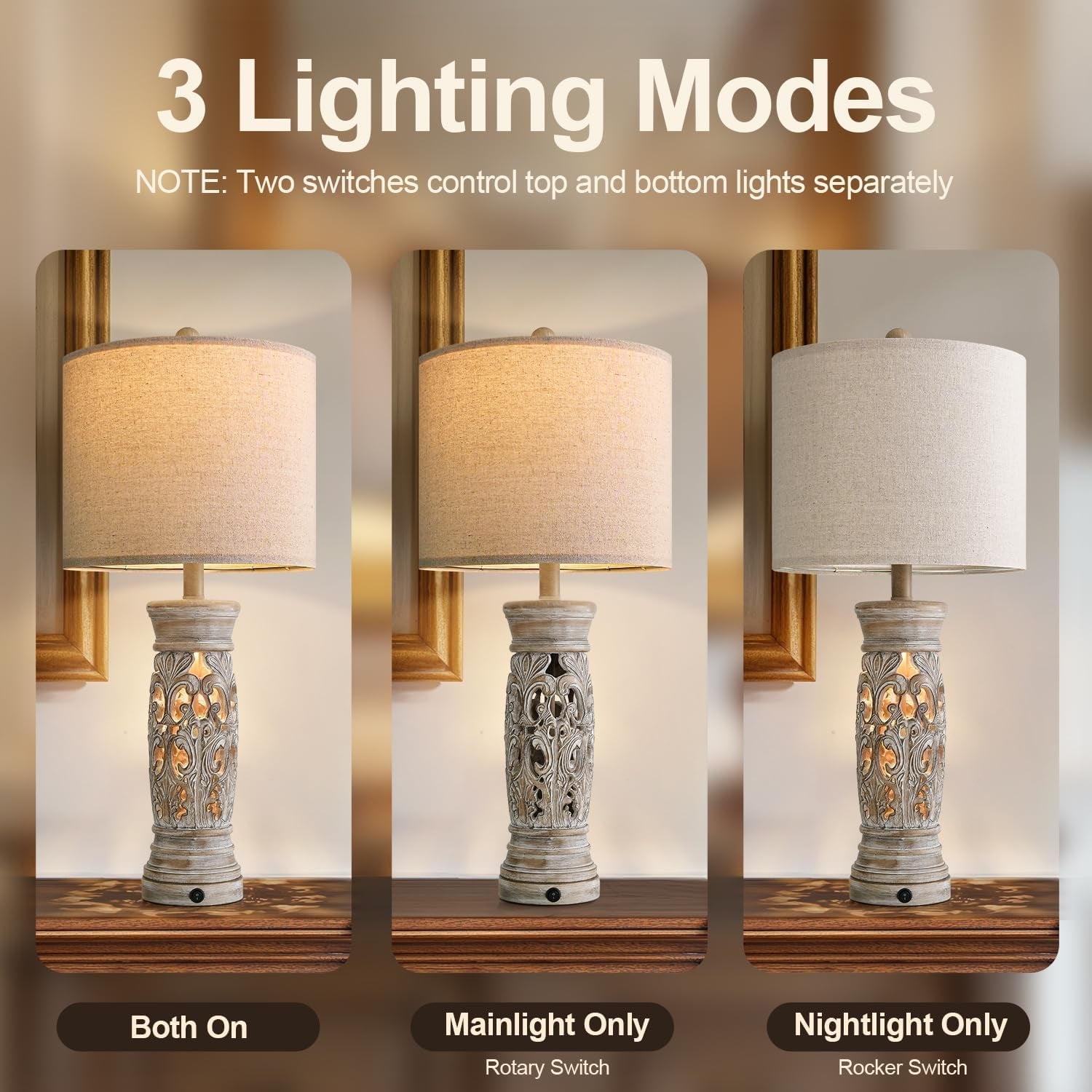 27-25-farmhouse-table-lamps-set-of-2-with-night-light-rustic-bedside-lamp