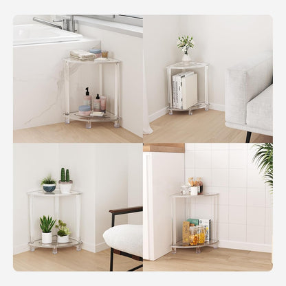 Acrylic Corner Shower Stool for inside Shower, Clear Small Shower Bench for Shaving Legs Seating Waterproof Heavy Duty Assemble Modern (Clear, 11.81" D X 11.81" W X 18.11" H)9