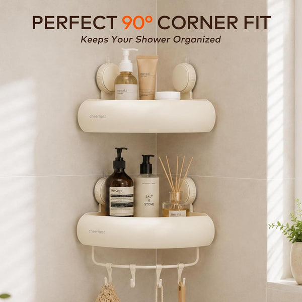 Corner Shower Caddy Suction Cup, Removable Bath Organizer Shelf9