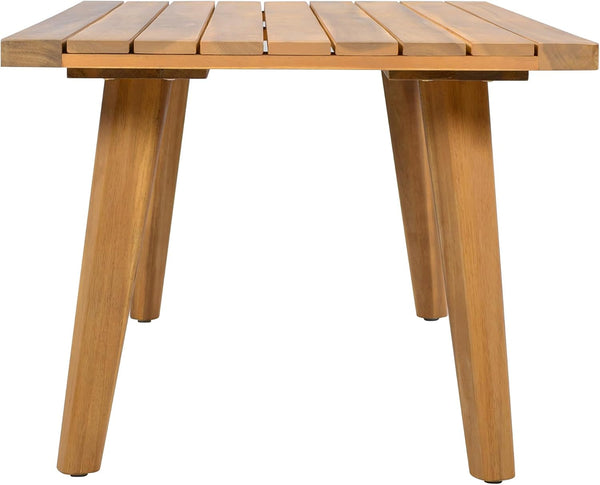 Sures Acacia Wood Club Chair and Coffee Table Set, 3 Piece Patio Bistro Set, Solid Wood Outdoor Patio Furniture Set with Center Table, Natural+Beige15
