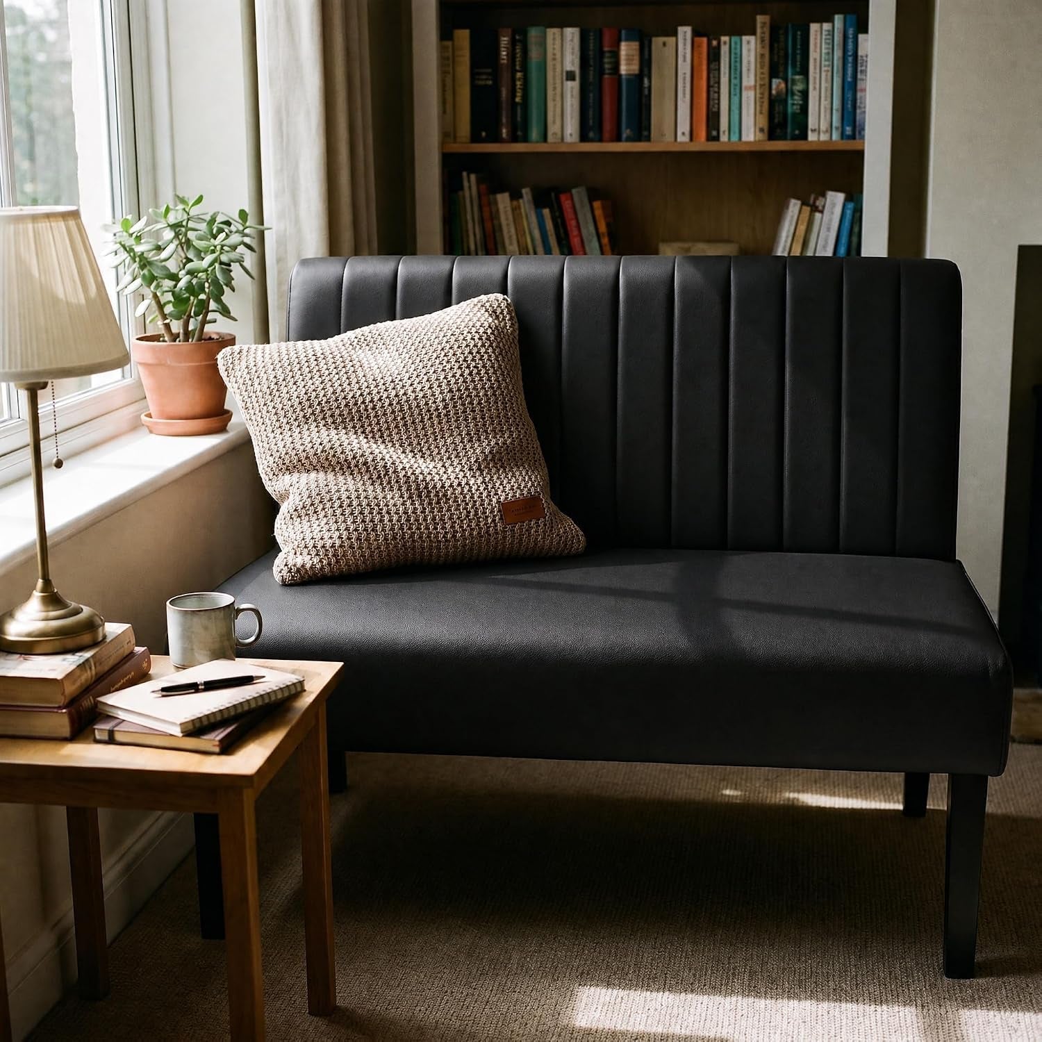 43-leather-armless-loveseat-with-usb-compact-couch-for-living-room