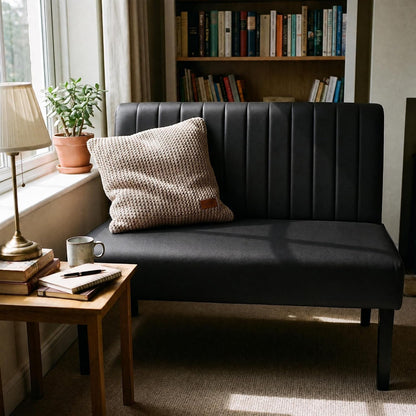 43'' Leather Armless Loveseat with USB, Compact Couch for Living Room9