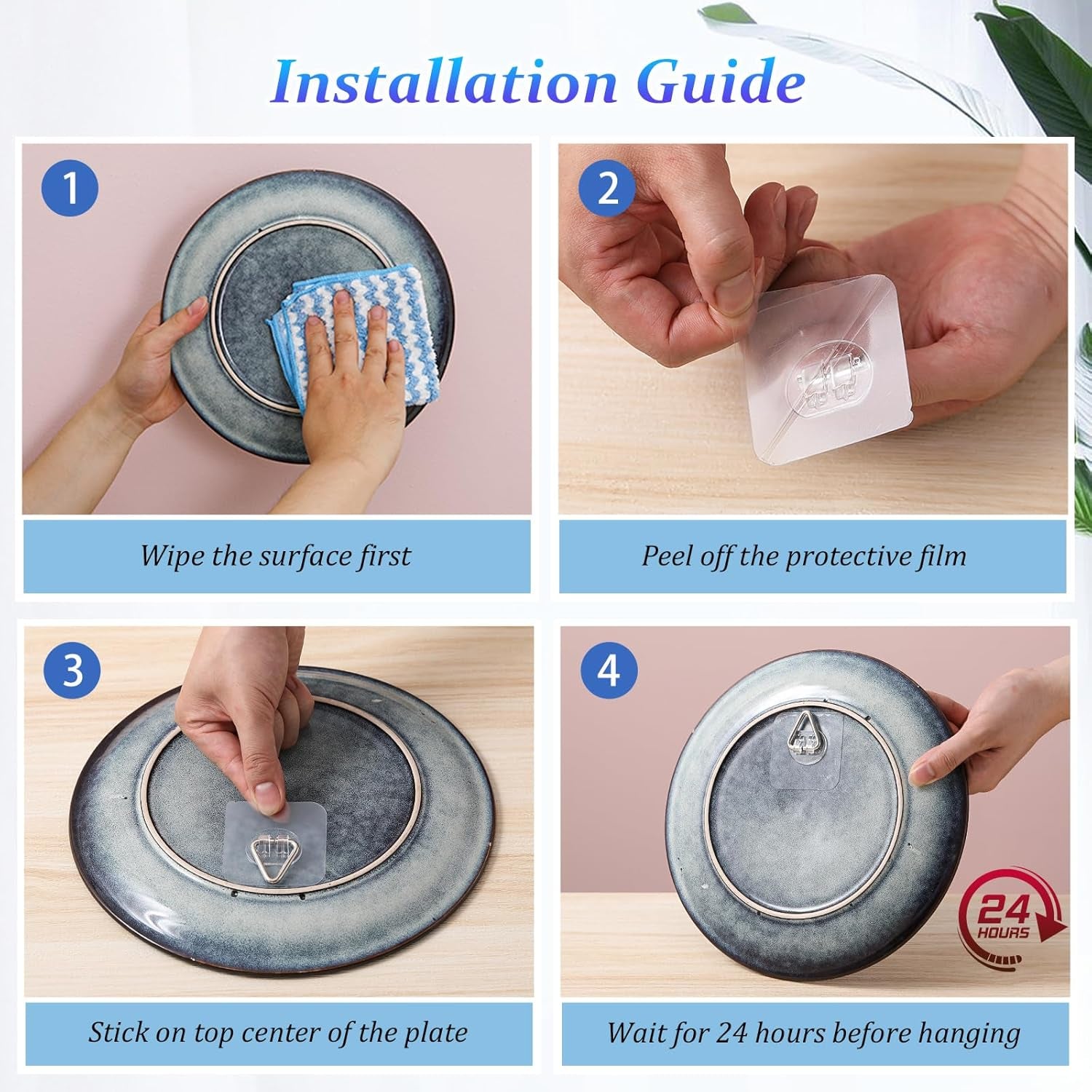 wall-plate-hangers-for-display-invisible-adhesive-picture-hangers-for-wall-ideal-for-hanging-decorative-plates-photo-frames-paintings-2-4-inch