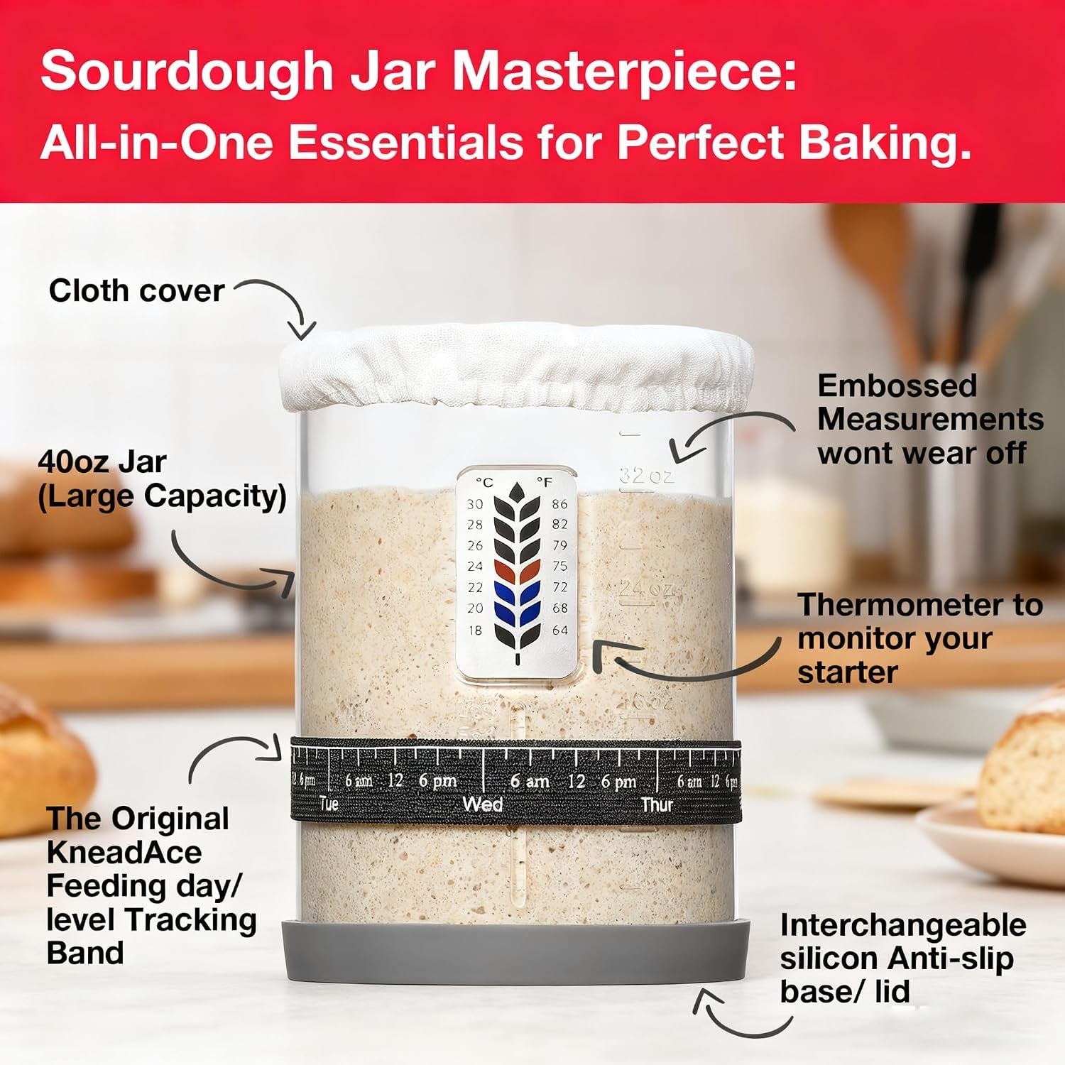 2-pack-premium-pro-sourdough-starter-jar-kit-40oz-large-wide-mouth-sourdough-bread-jar-with-marked-feeding-band-thermometer-scraper-cloth-cover-silicone-lid-base-glass-container-baking-supply
