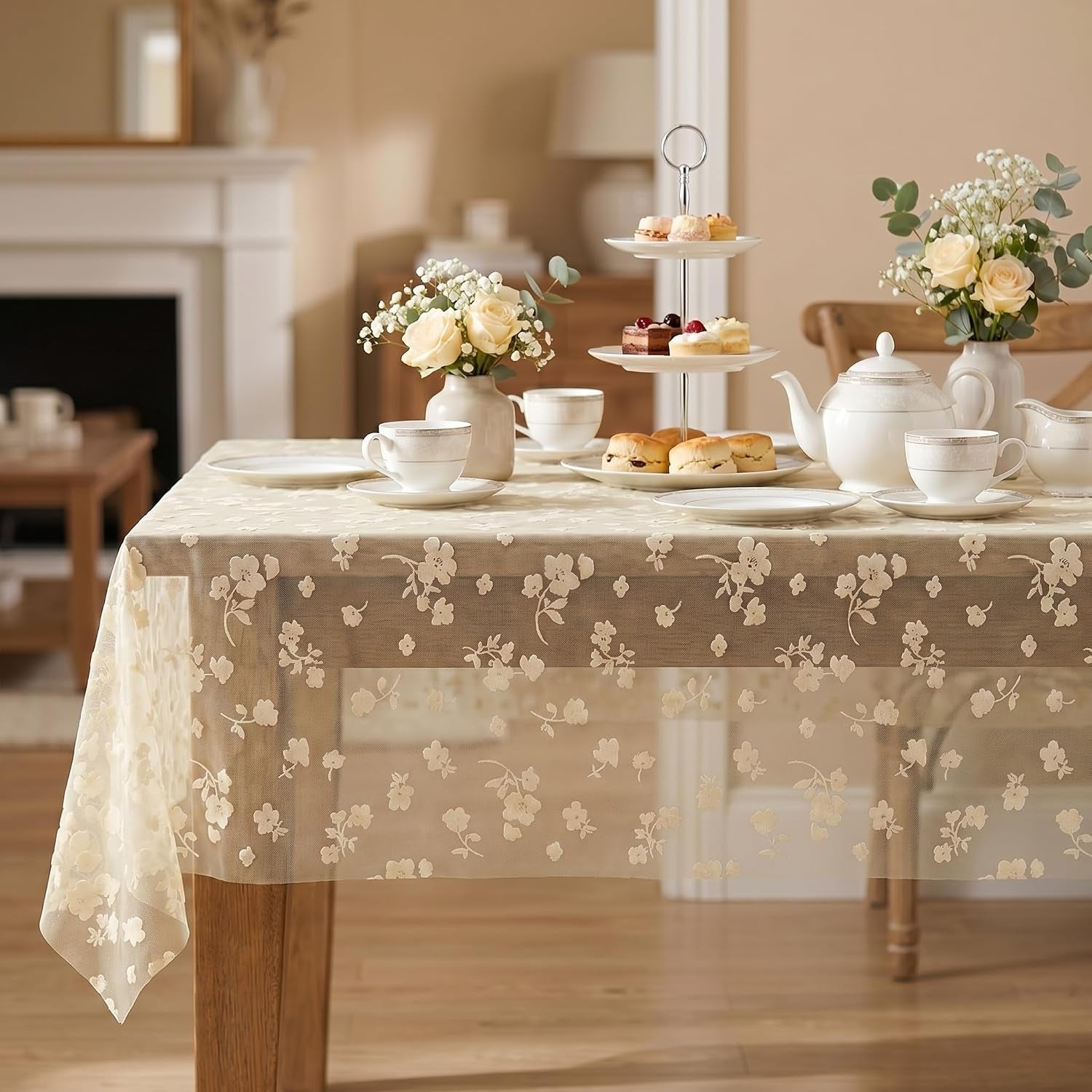 gauze-flower-table-cloth-beige-60-104-inch-rectangular